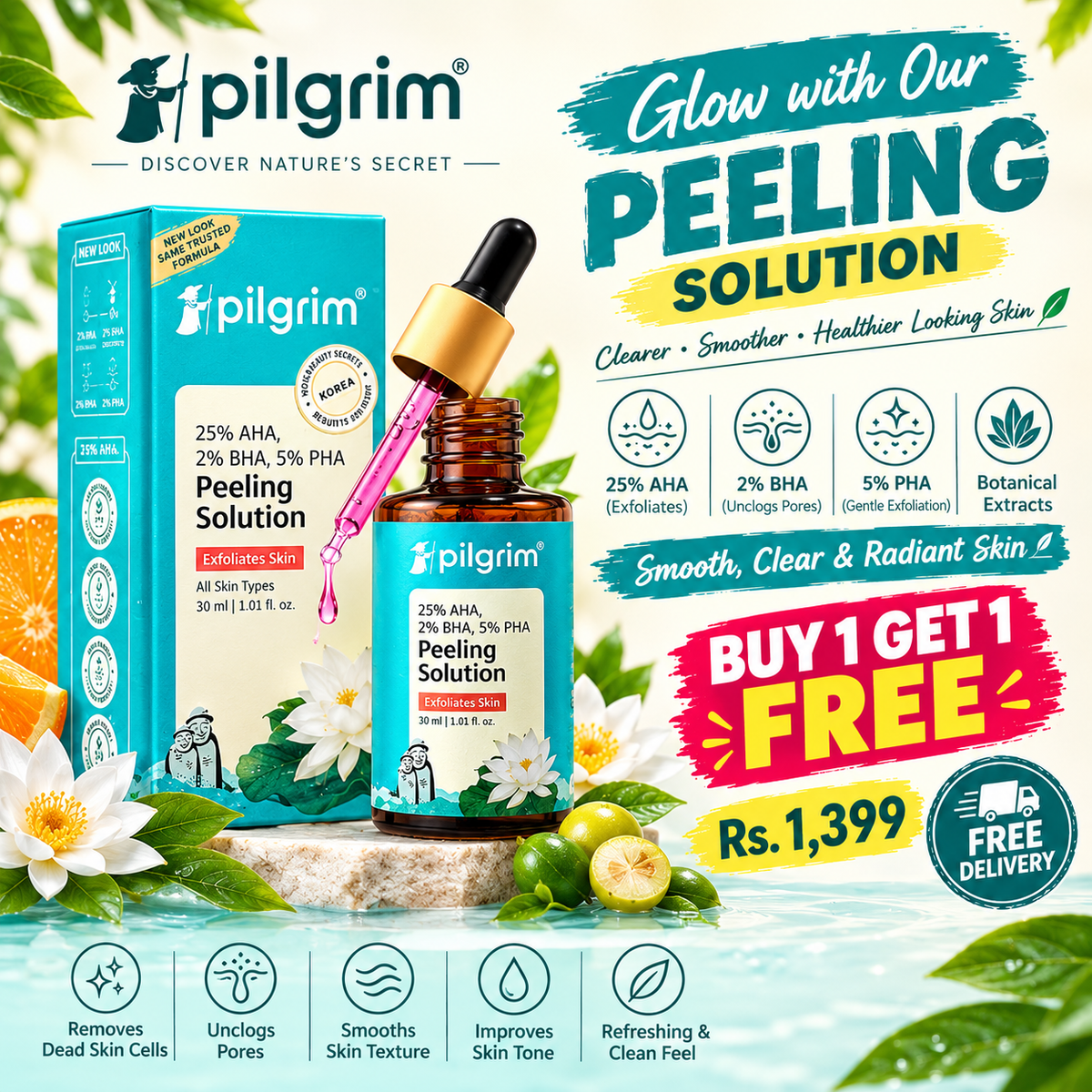 Pilgrim Peeling Solution BUY 1 GET 1 FREE